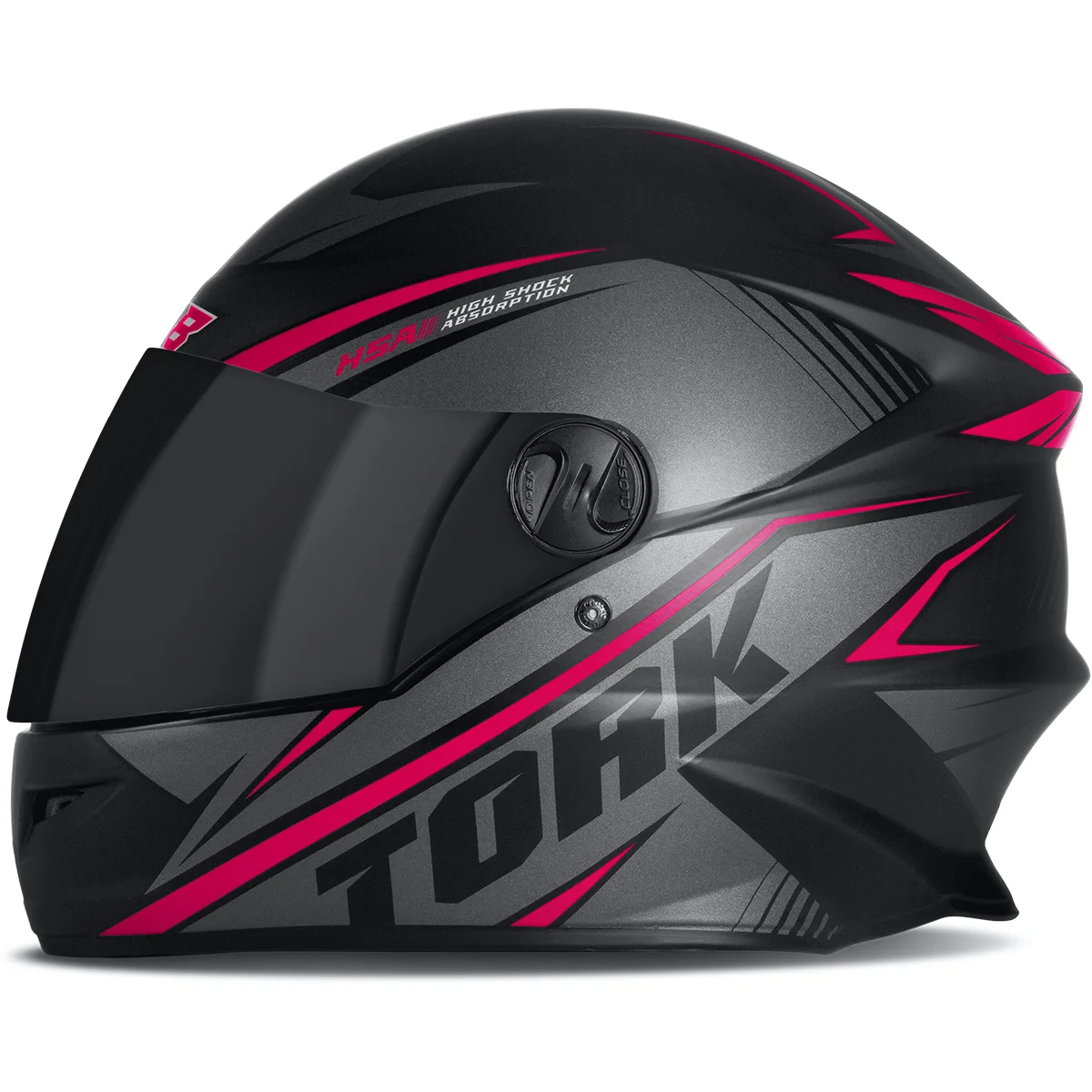 Capacete Moto Fechado R8 Pro Preto/Rosa Unissex Viseira Cristal Inmetro Tamanho 60 - Pro Tork